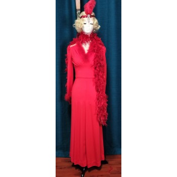 Long Red 30s Dress ADULT HIRE